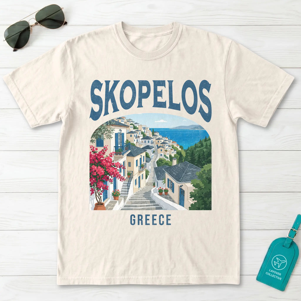 Skopelos Greece Vintage Travel Poster T-Shirt