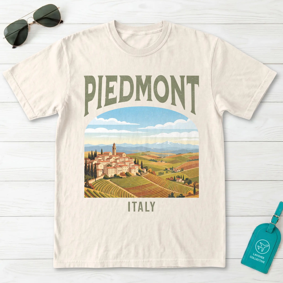 Piedmont Italy Vintage Travel Poster T-Shirt