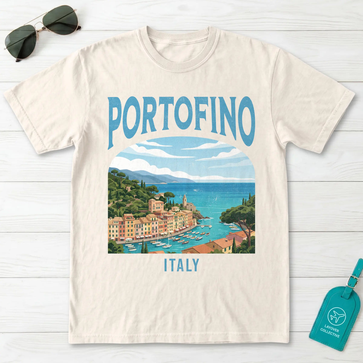 Portofino Italy Vintage Travel Poster T-Shirt