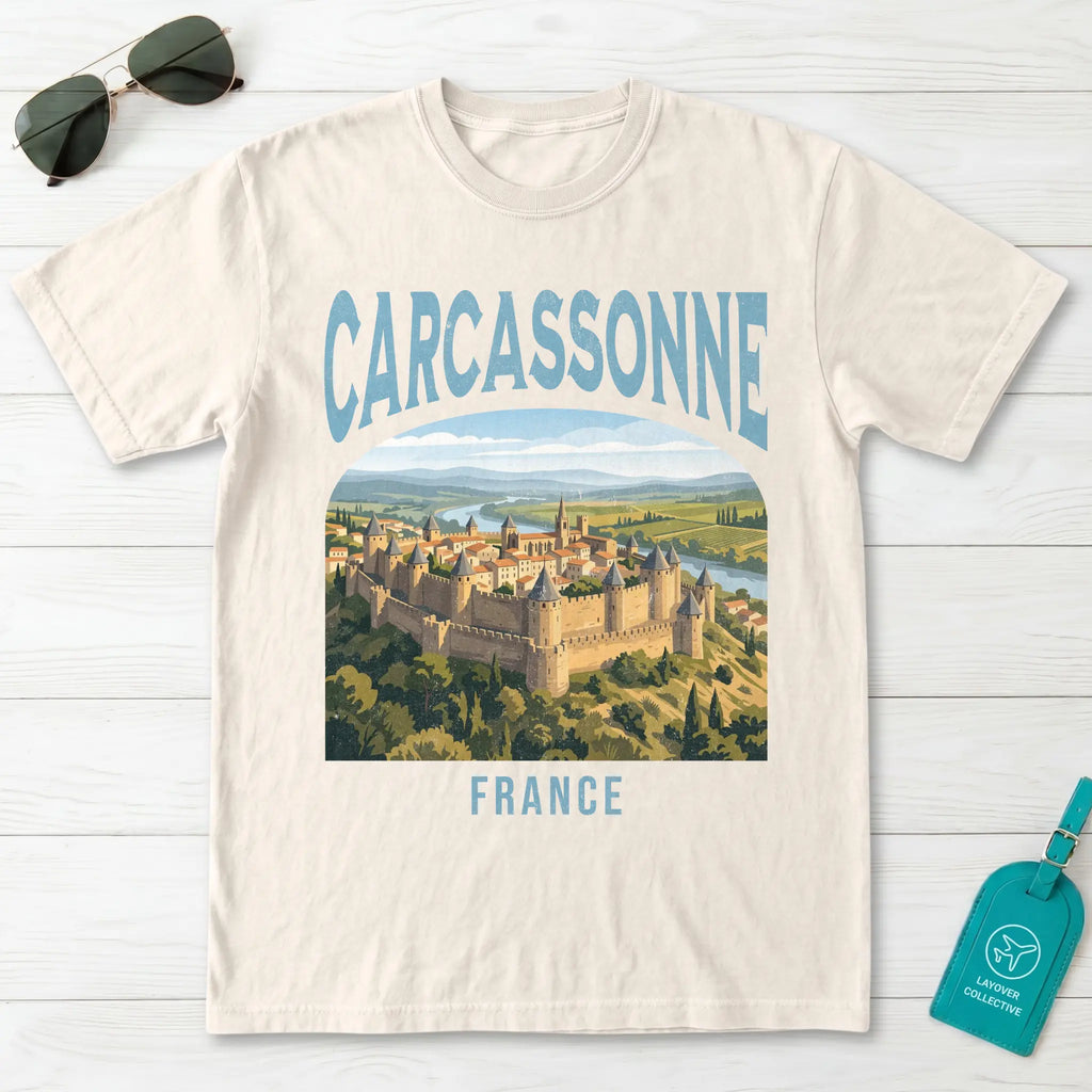 Carcassonne France Vintage Travel Poster T-Shirt