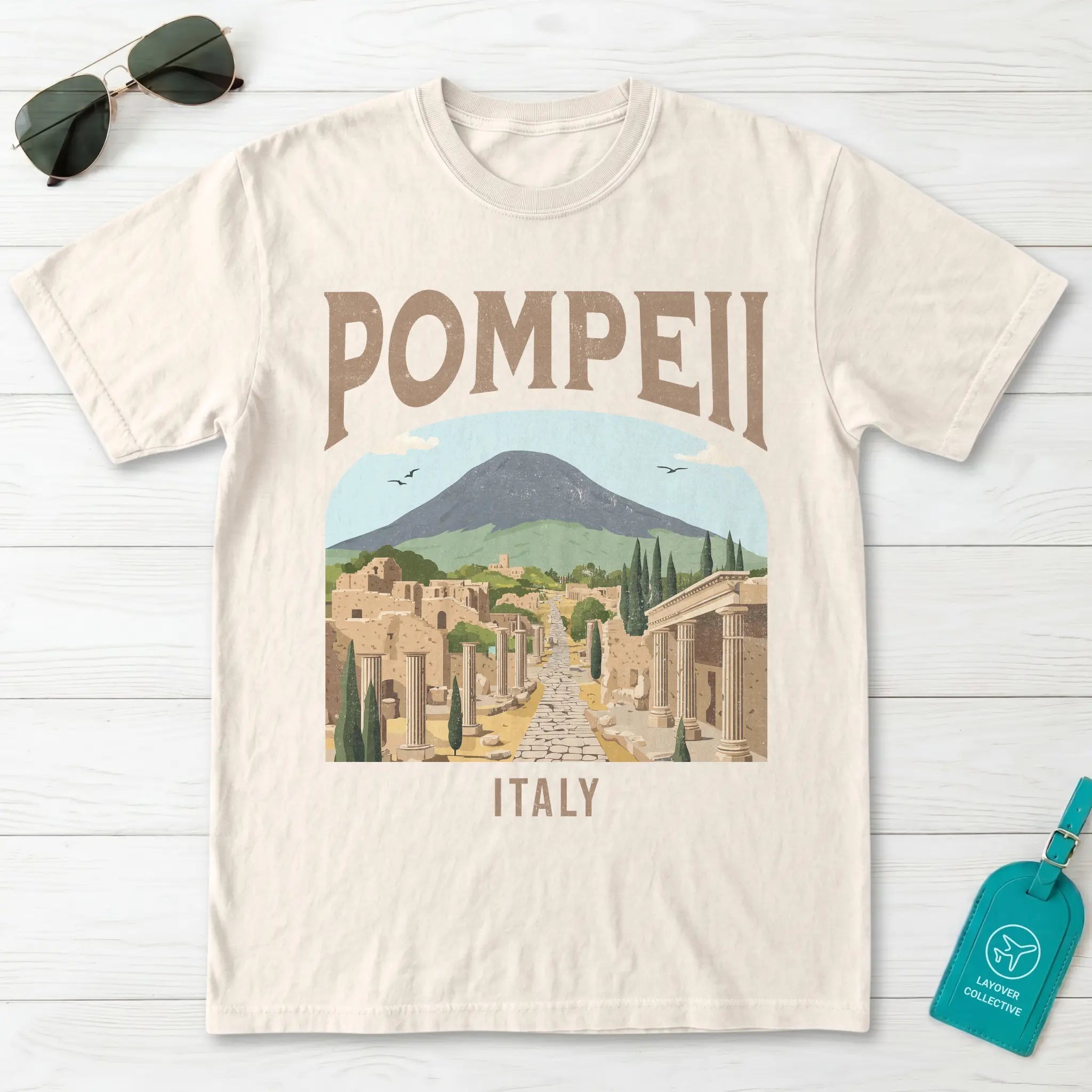 Pompeii Italy Vintage Travel Poster T-Shirt