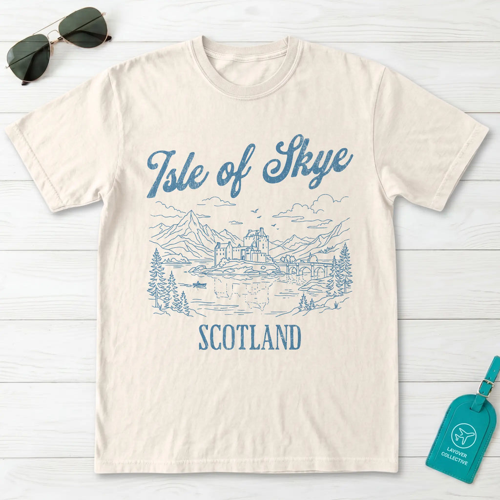 Isle of Skye Scotland Line Art T-Shirt