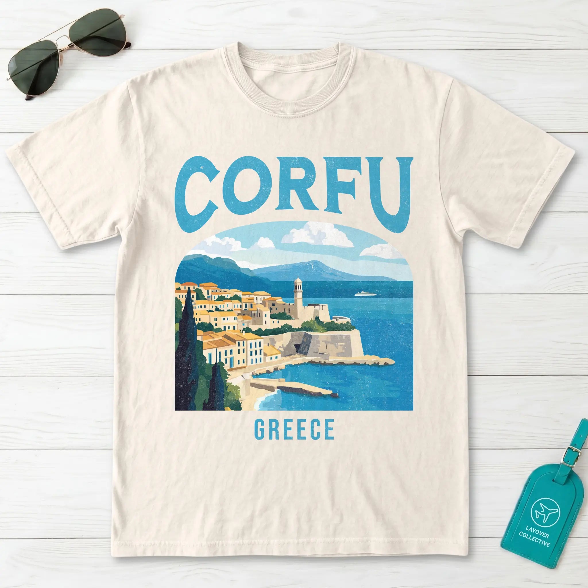 Corfu Greece Vintage Travel Poster T-Shirt