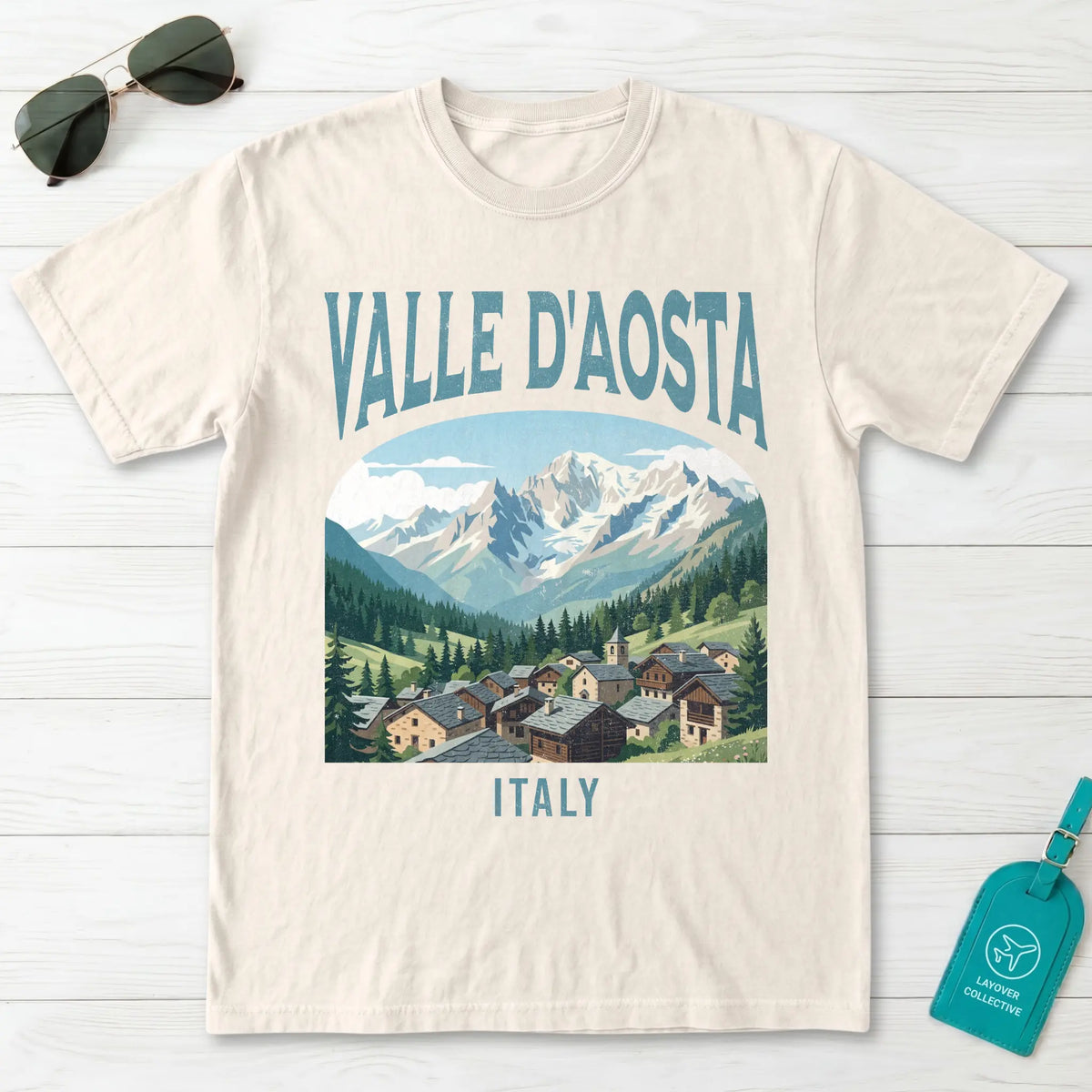 Valle DAosta Italy Vintage Travel Poster T-Shirt
