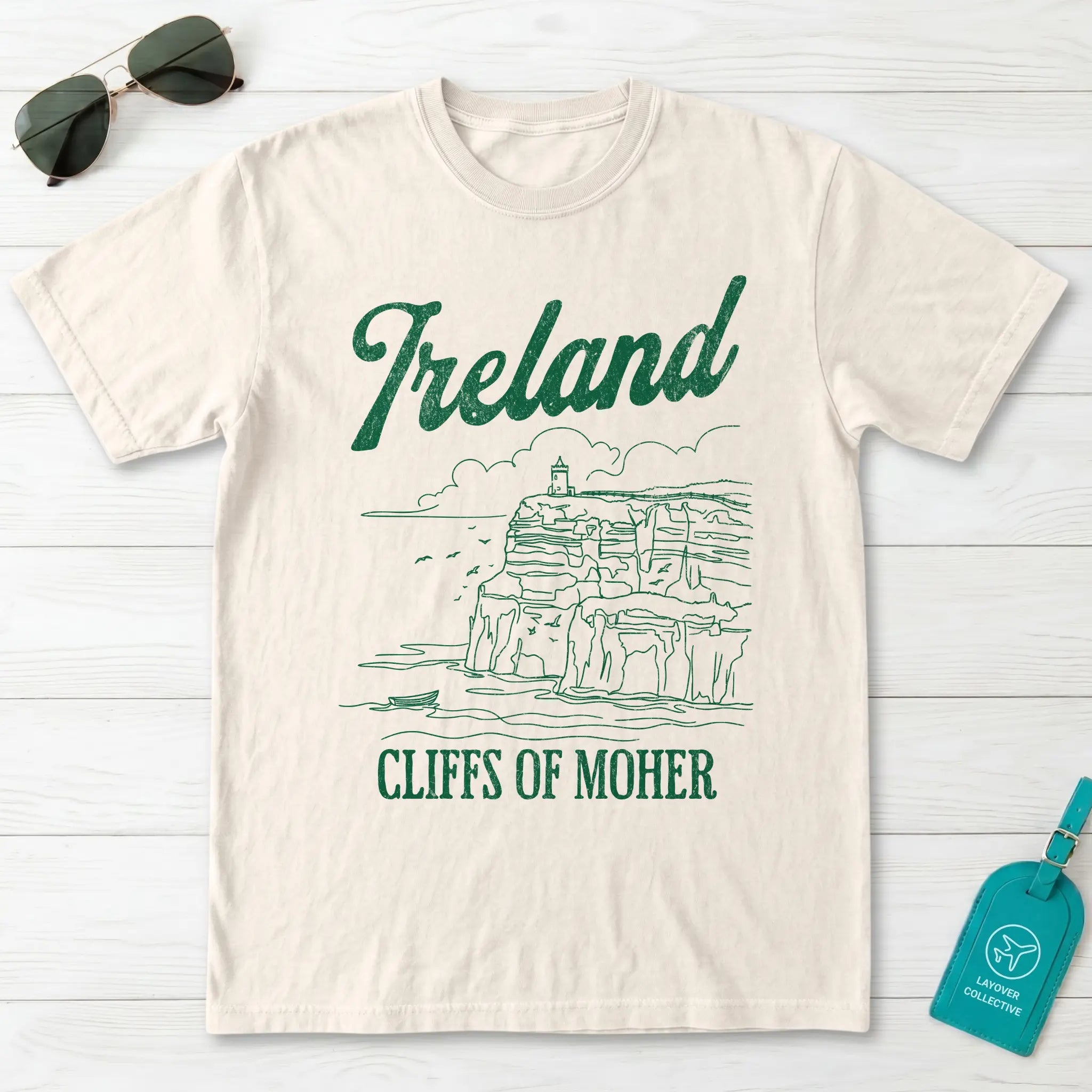Ireland Cliffs of Moher Line Art T-Shirt