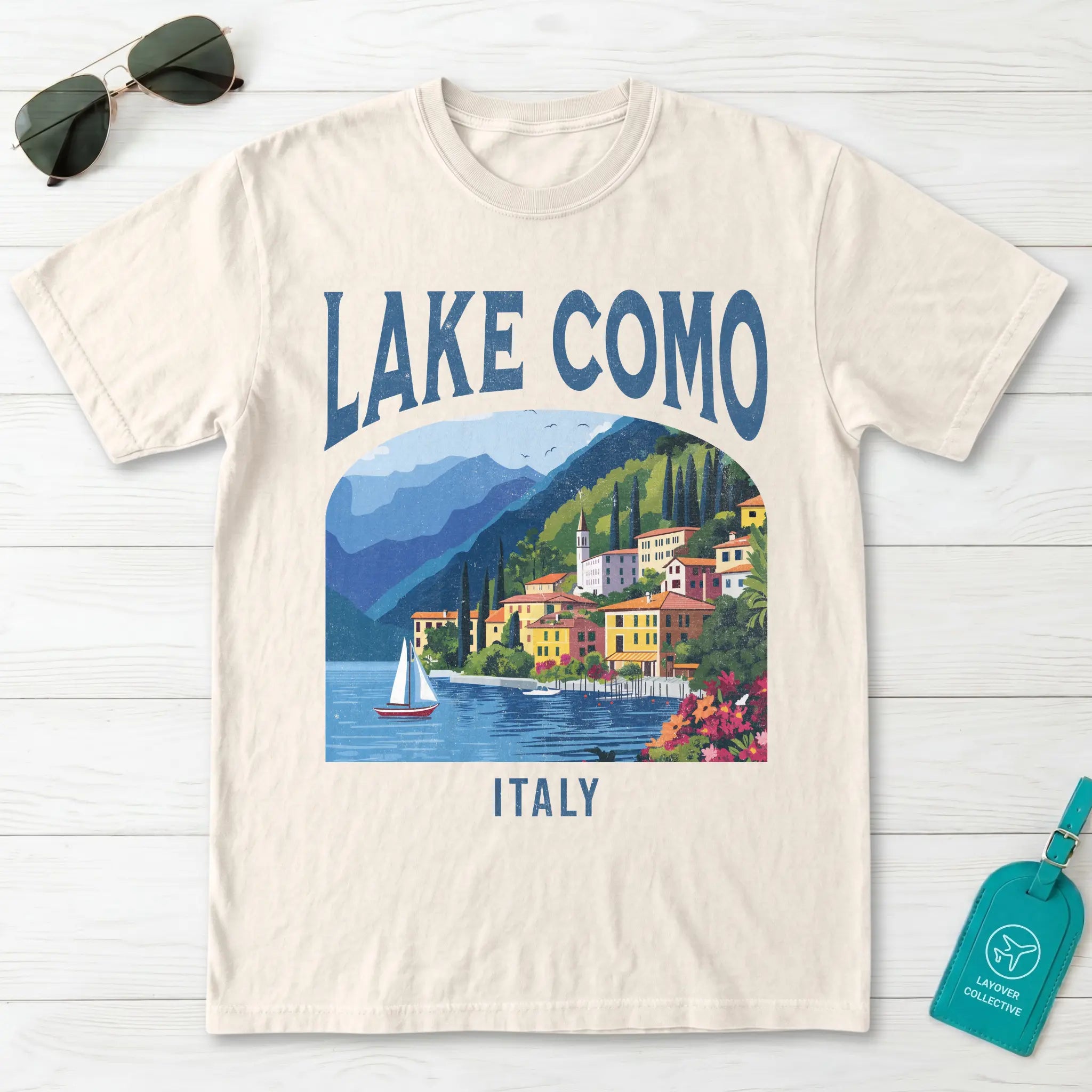 Lake Como Italy Vintage Travel Poster T-Shirt