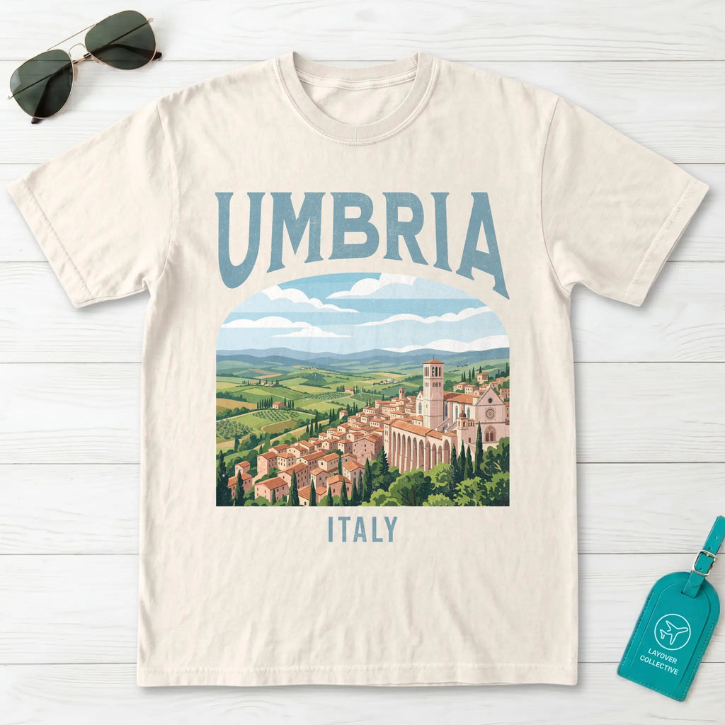 Umbria Italy Vintage Travel Poster T-Shirt
