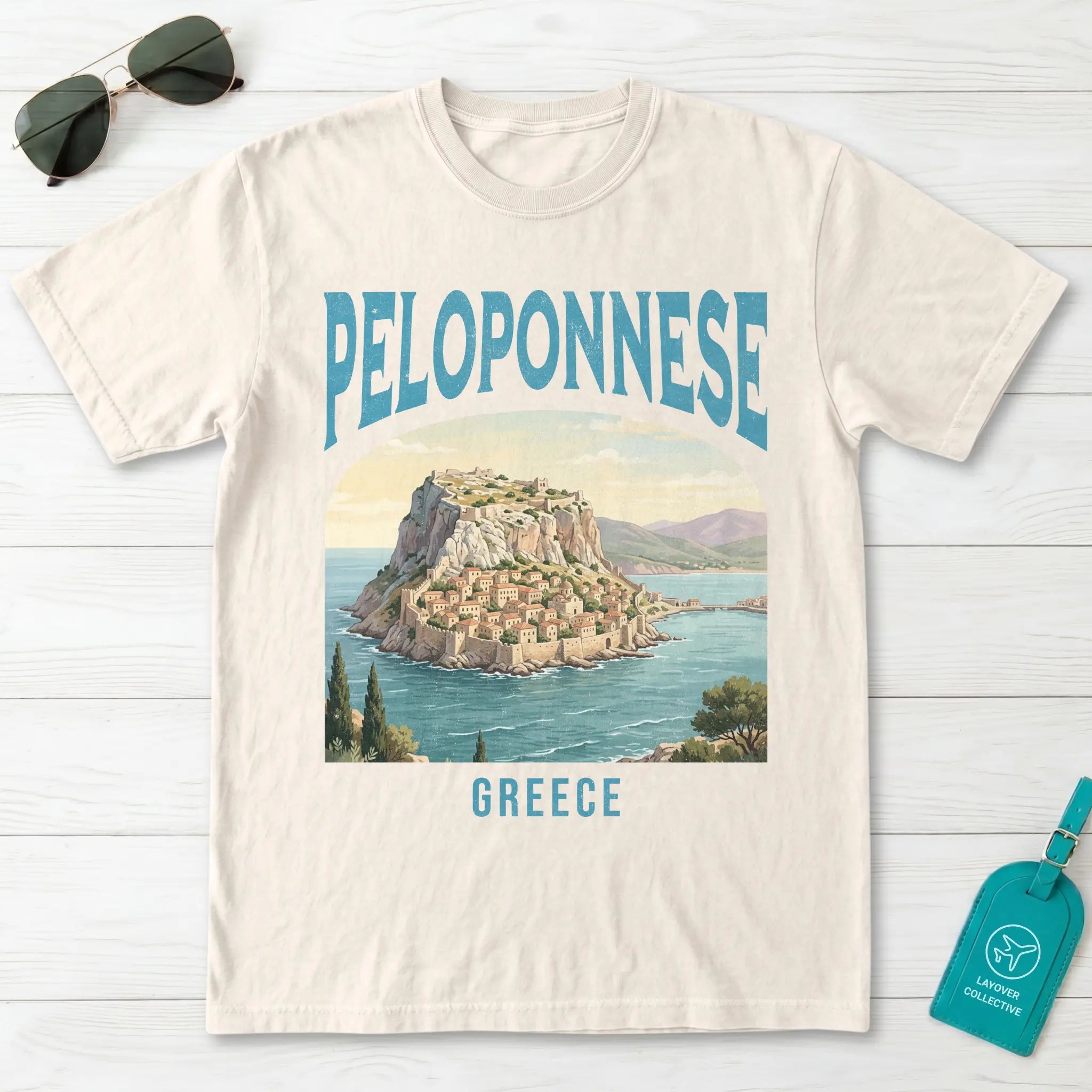 Peloponnese Greece Vintage Travel Poster T-Shirt