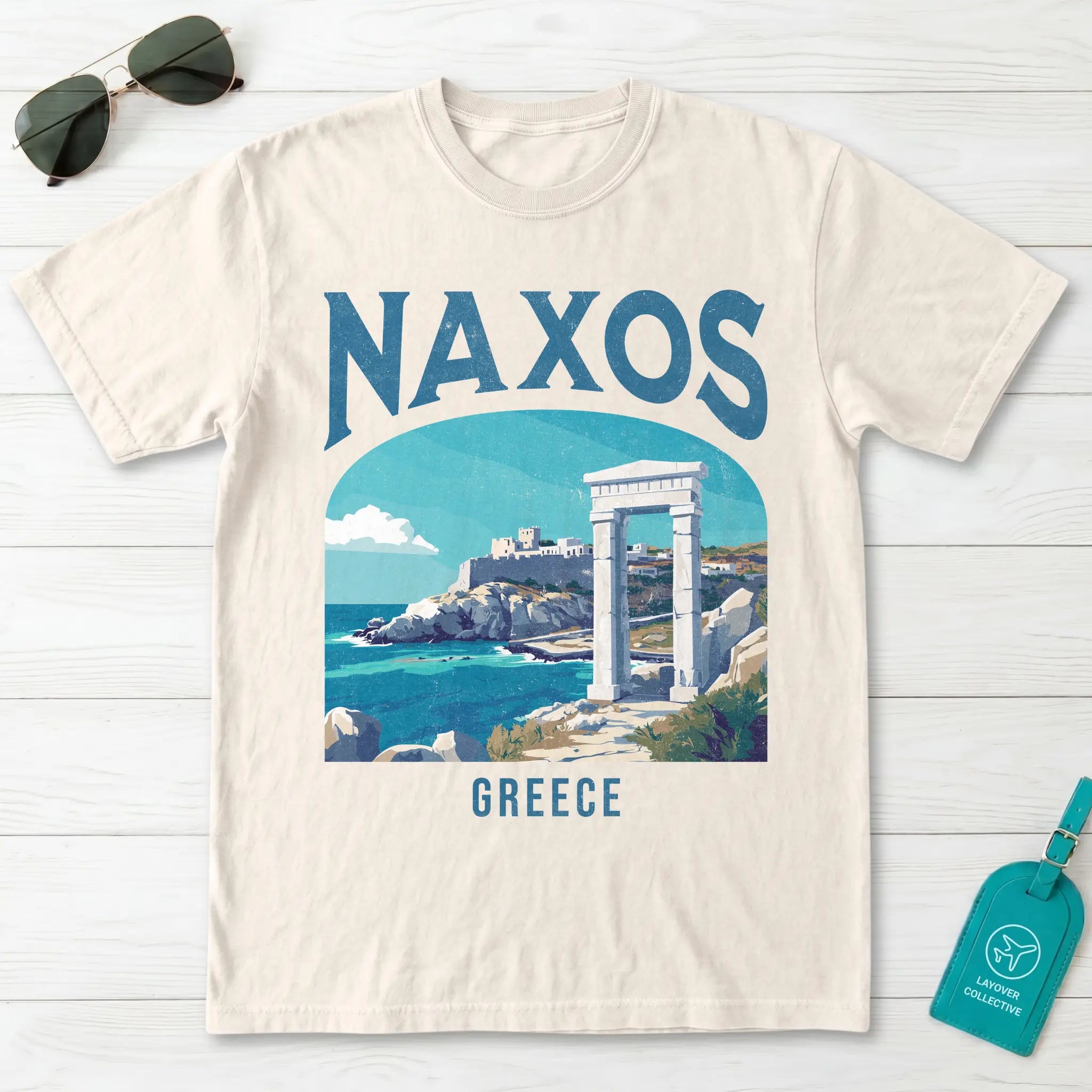 Naxos Greece Vintage Travel Poster T-Shirt