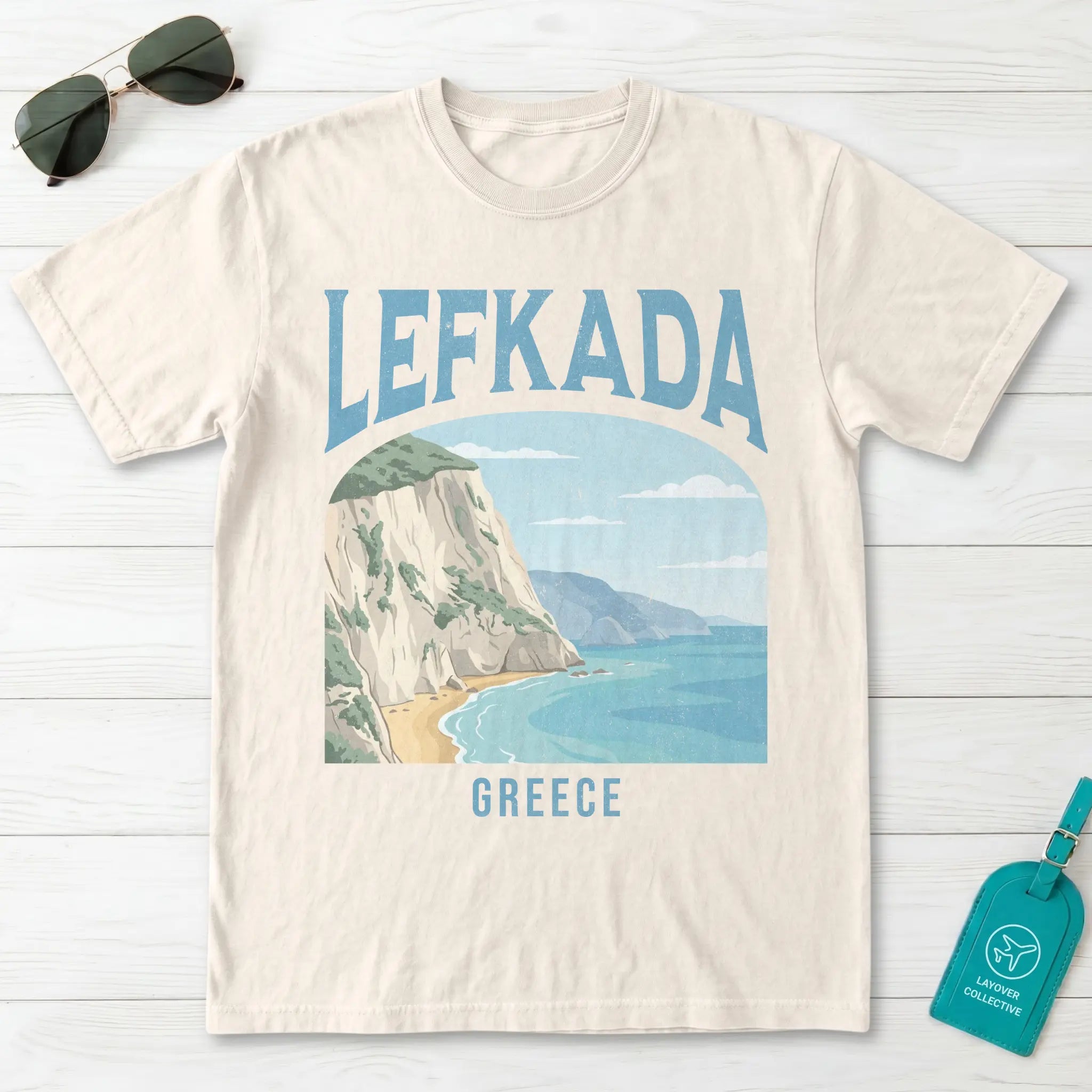 Lefkada Greece Vintage Travel Poster T-Shirt