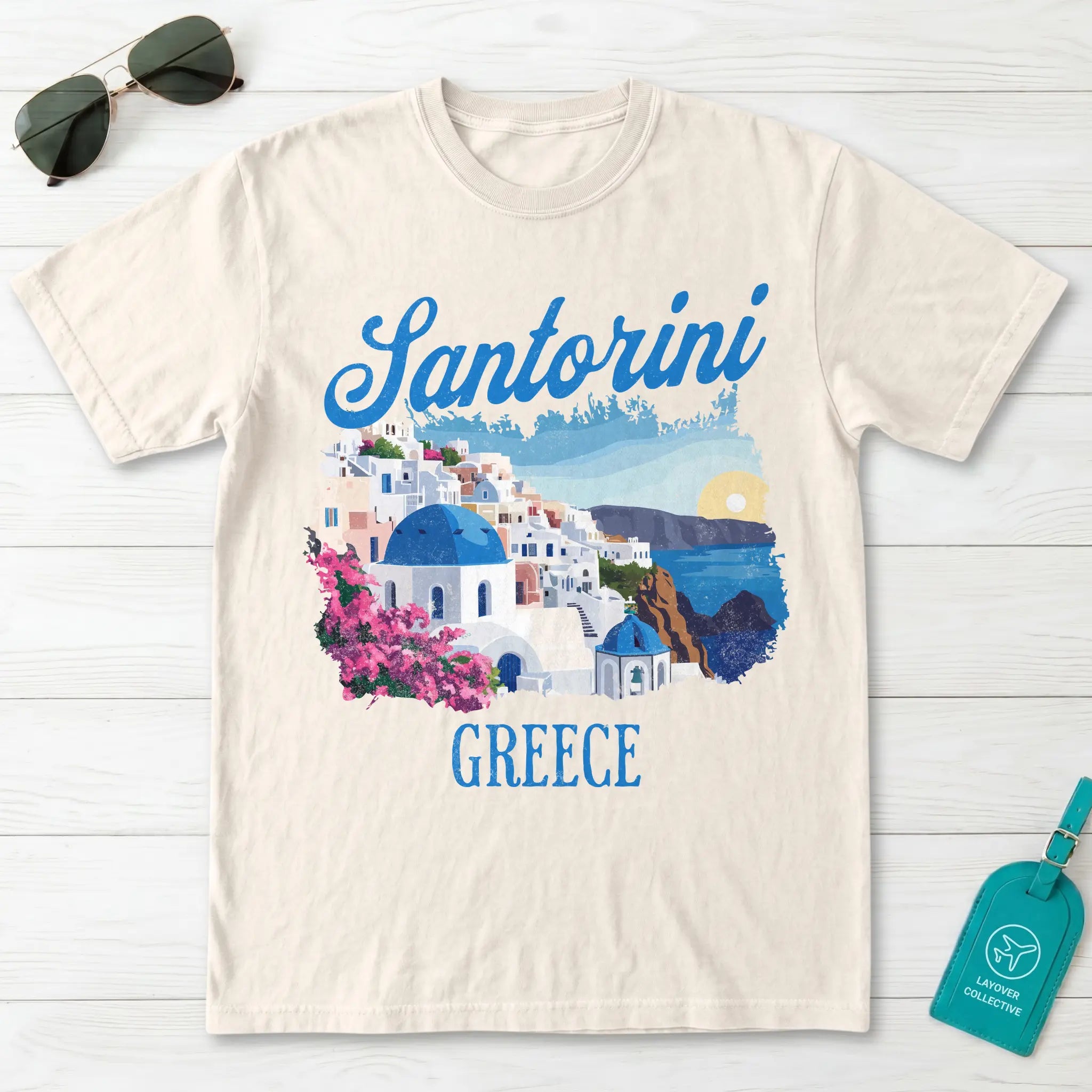 Santorini Greece Oia Graphic T-Shirt