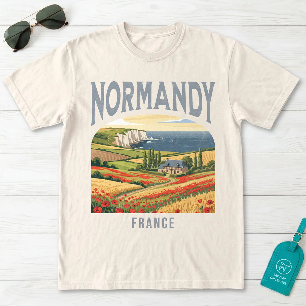 Normandy France Vintage Travel Poster T-Shirt