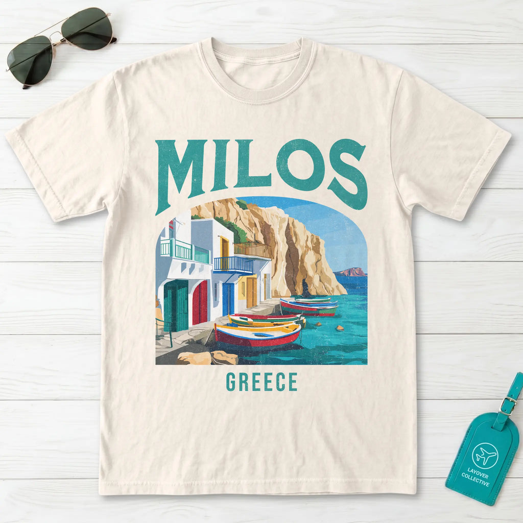 Milos Greece Vintage Travel Poster T-Shirt