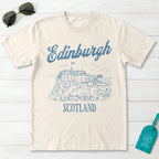 Edinburgh Castle Scotland Line Art T-Shirt