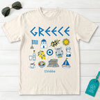 Greek Icons Doodle Graphic T-Shirt