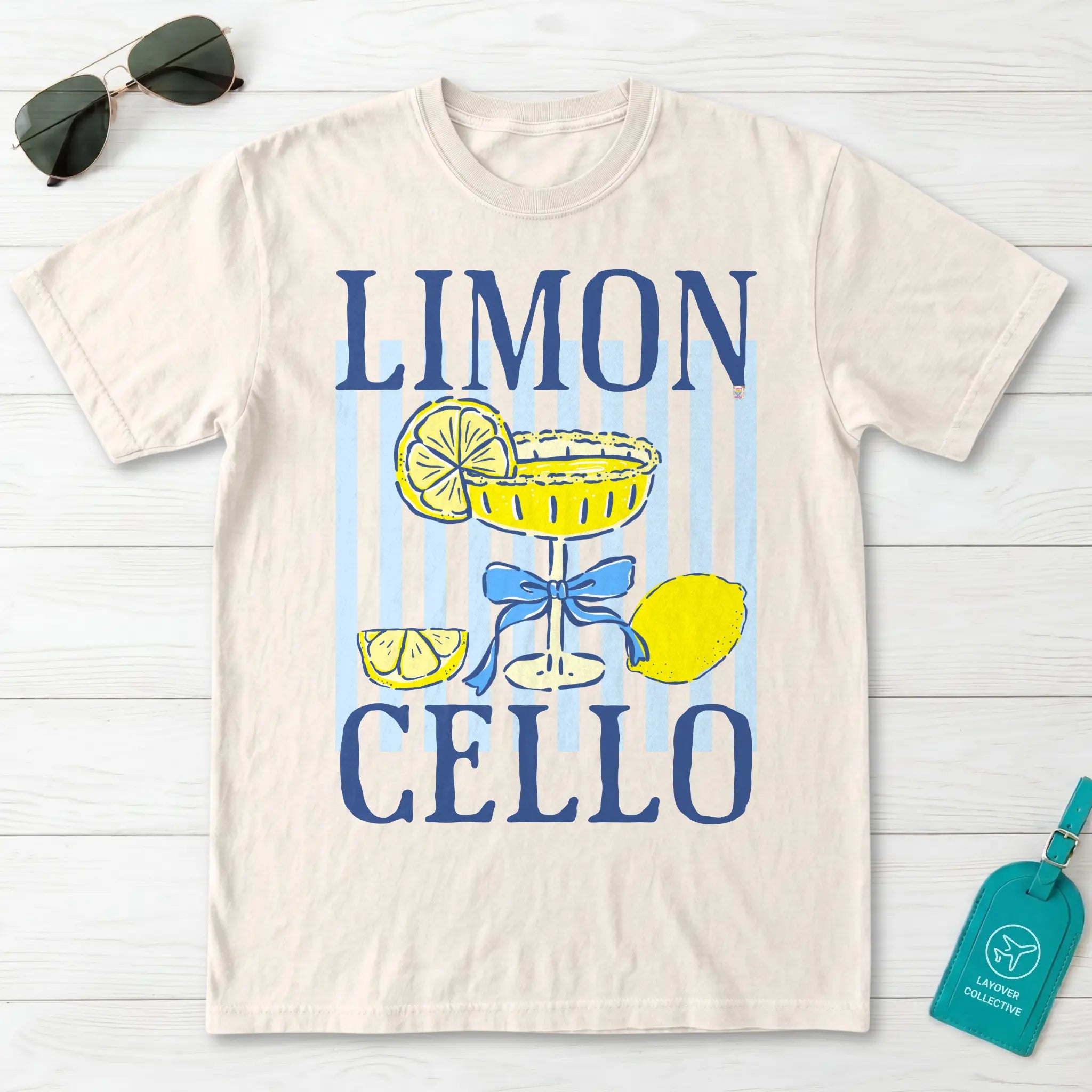 Limoncello Italian Cocktail Lemon Bow Graphic T-Shirt