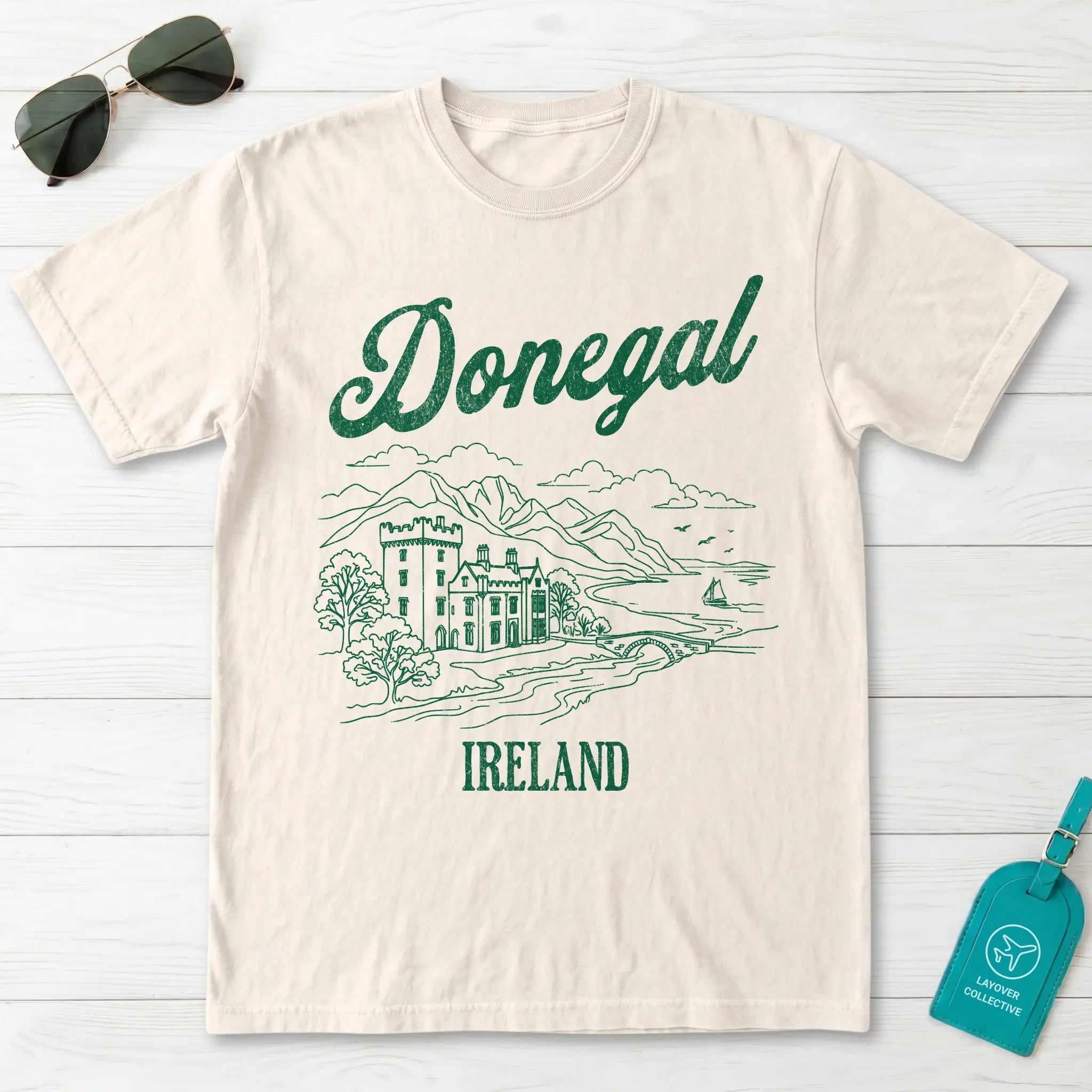 Donegal Ireland Castle Line Art T-Shirt