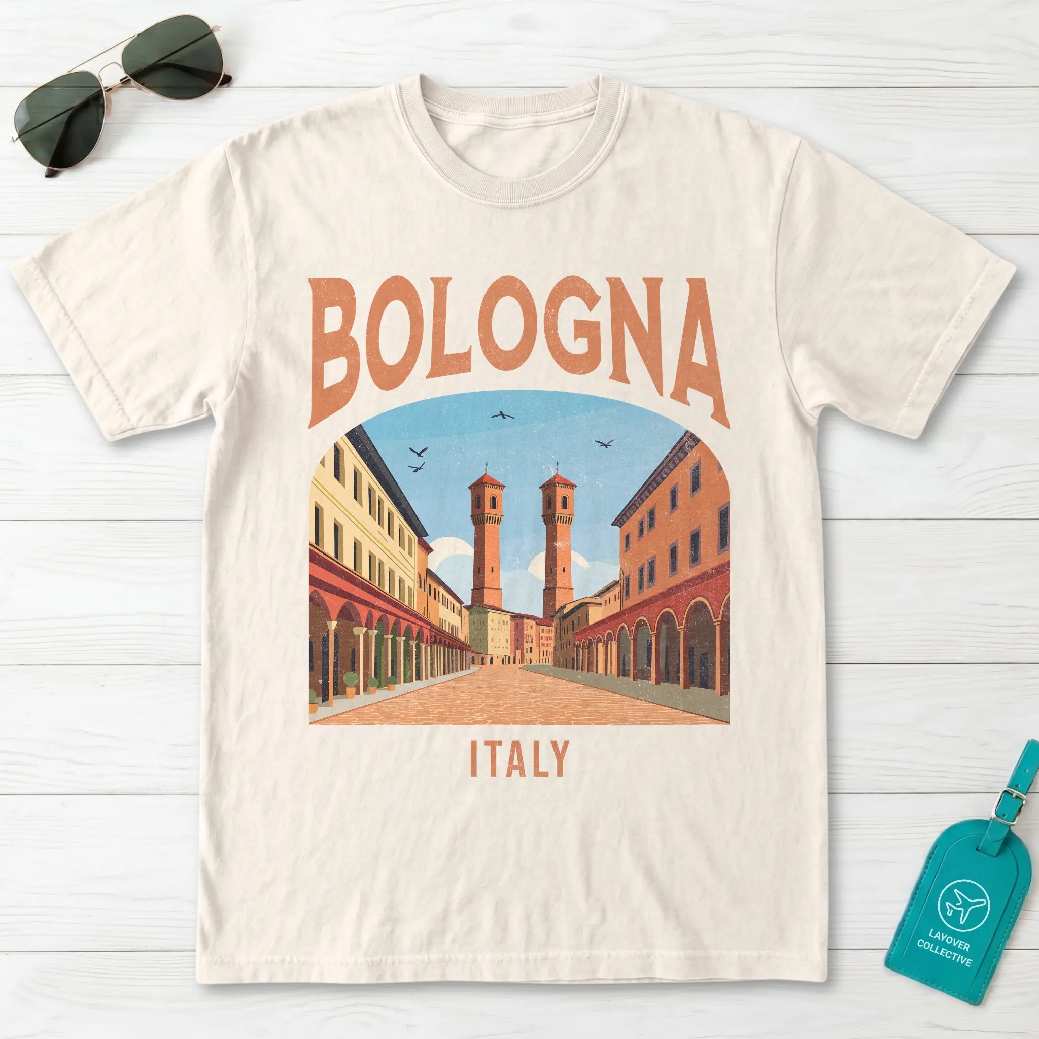 Bologna Italy Vintage Travel Poster T-Shirt