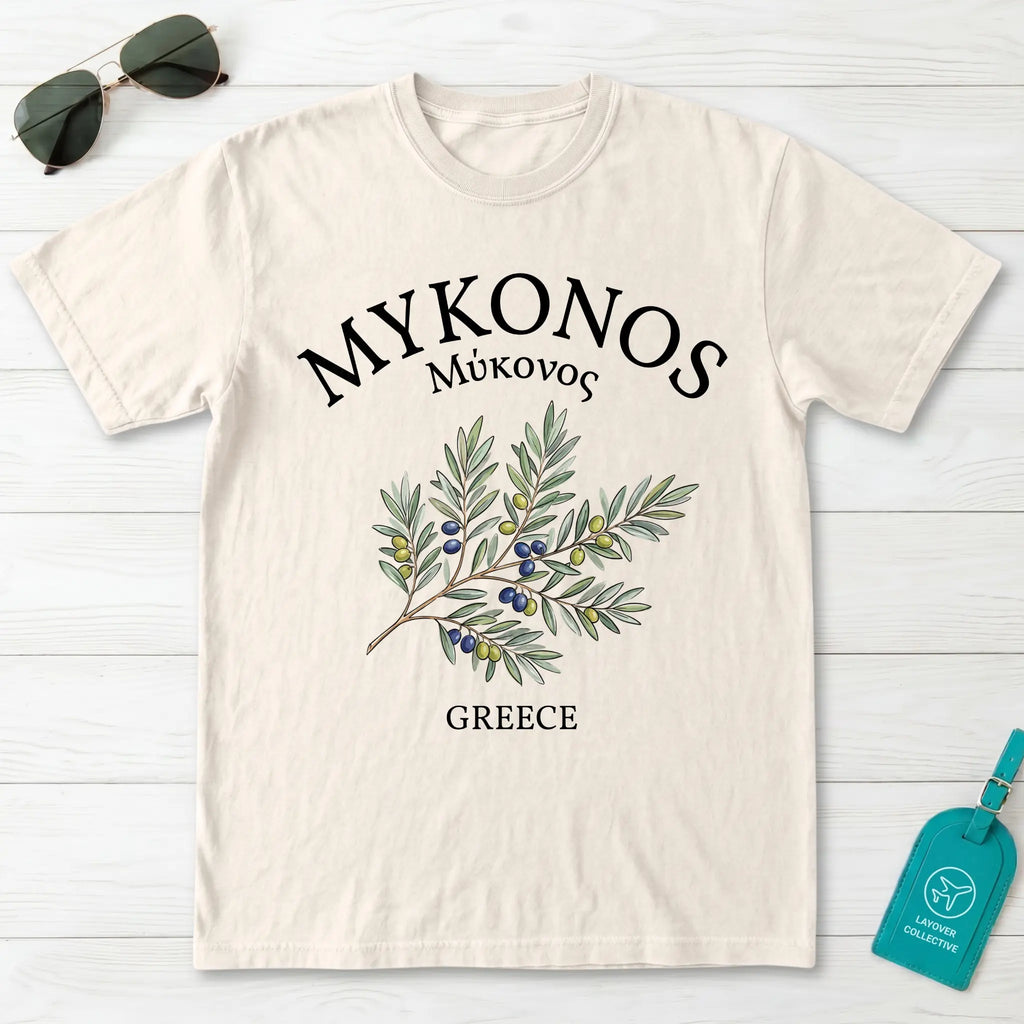 Mykonos Olive Branch T-Shirt