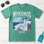 Mykonos Greece Vintage Travel Poster T-Shirt