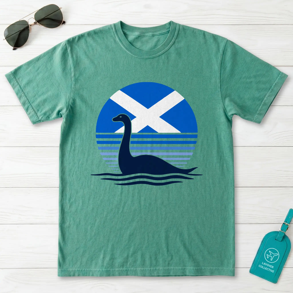 Nessie Saltire Scotland Retro T-Shirt