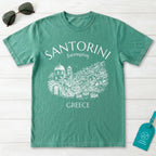 Santorini Greece Village Vintage Sketch Graphic T-Shirt