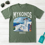 Mykonos Greece Vintage Travel Poster T-Shirt