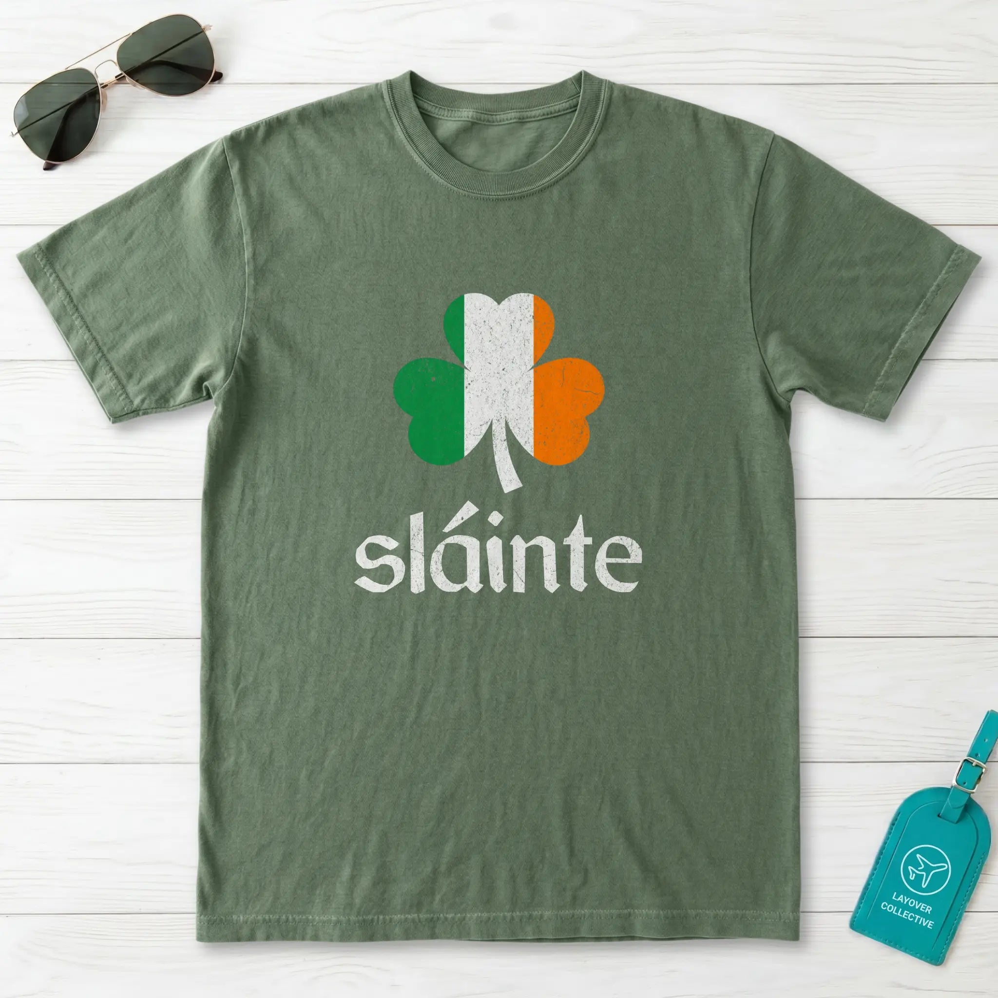 Sláinte Shamrock Flag T-Shirt
