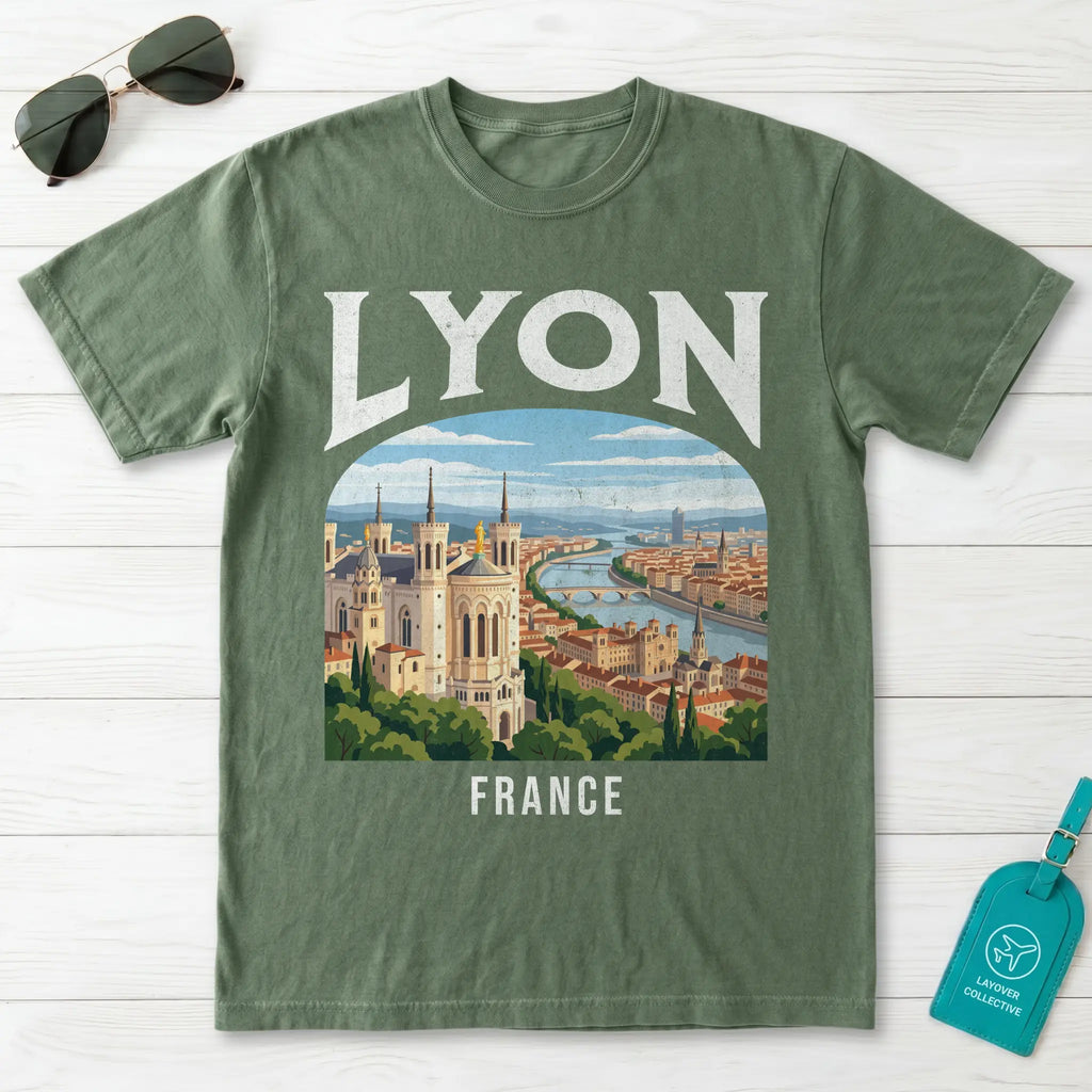 Lyon France Vintage Travel Poster T-Shirt