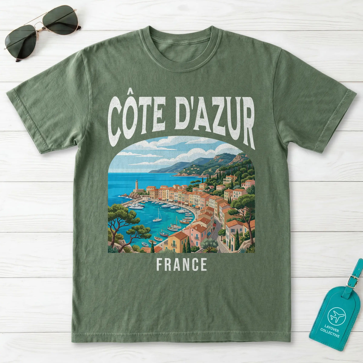 Côte d'Azur France Vintage Travel Poster T-Shirt