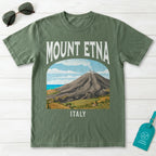 Mount Etna Italy Vintage Travel Poster T-Shirt