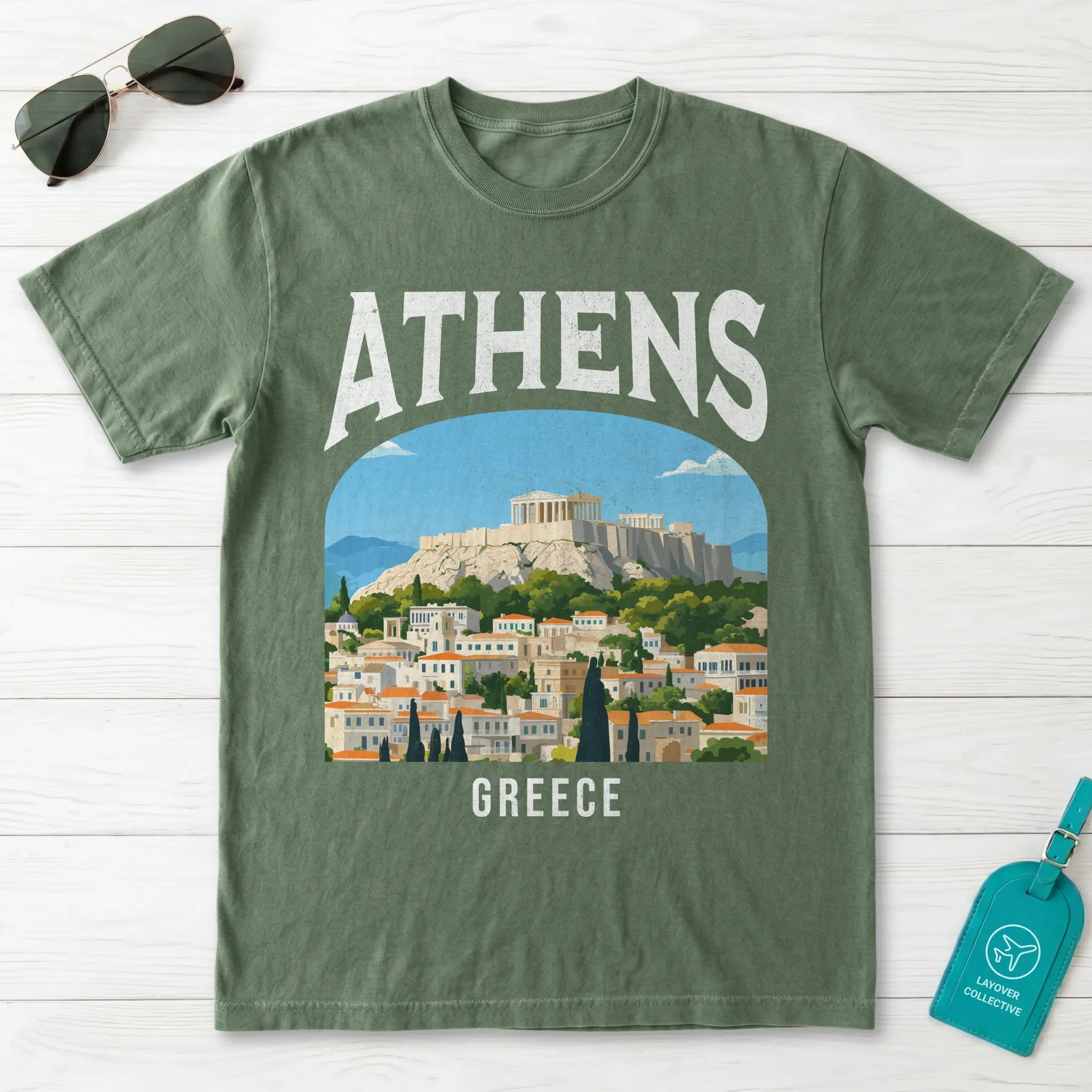 Athens Greece Vintage Travel Poster T-Shirt
