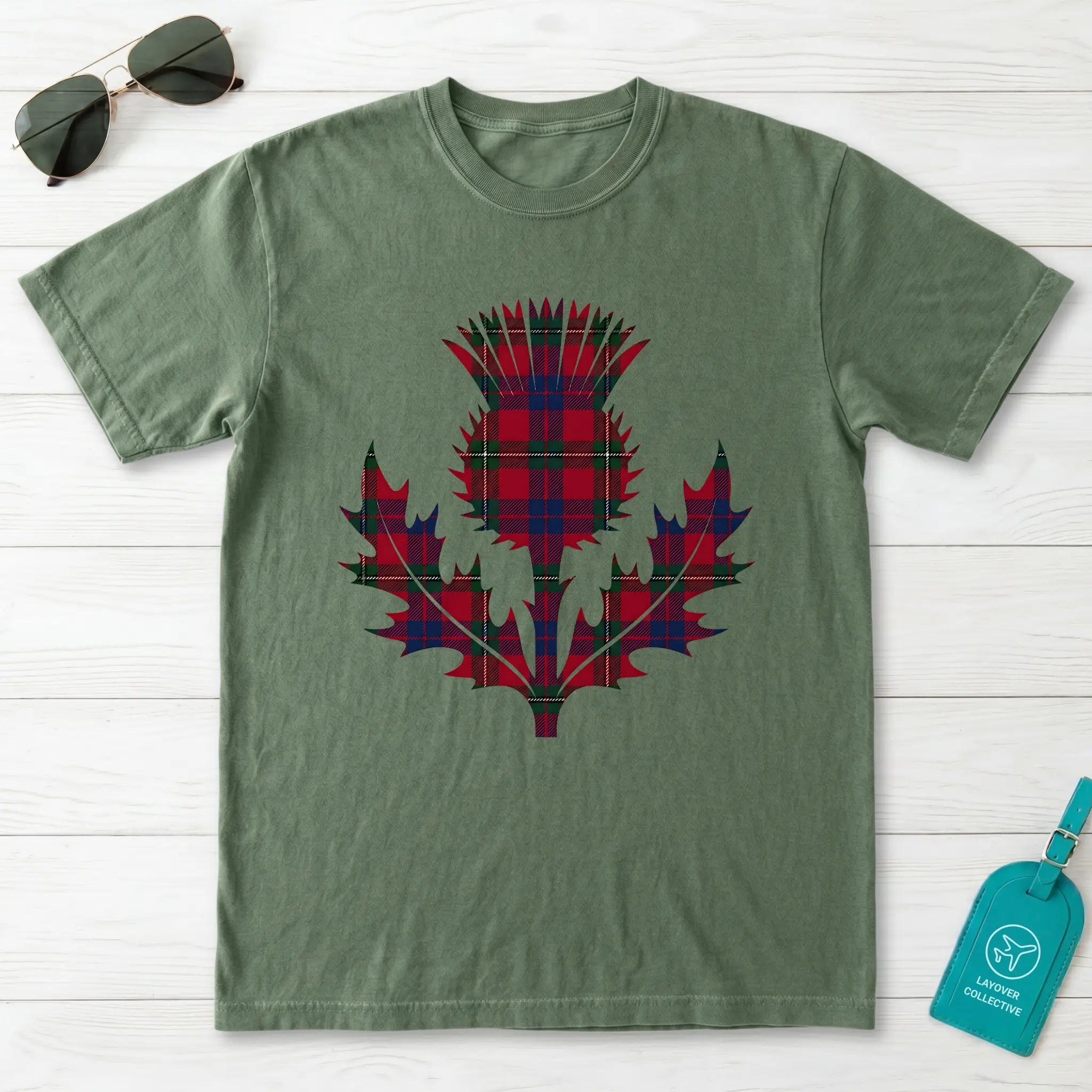 Tartan Thistle Scotland Graphic T-Shirt