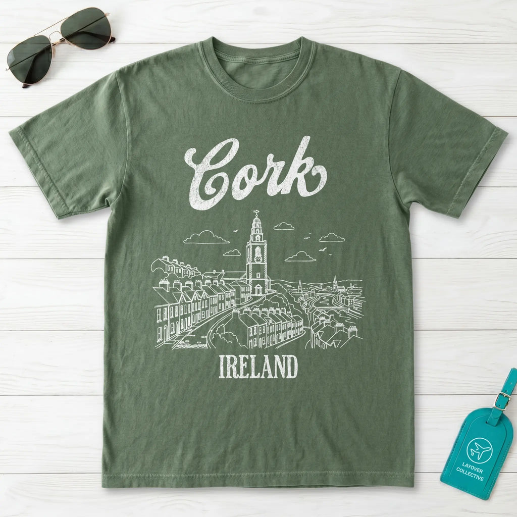 Cork Ireland Line Art T-Shirt