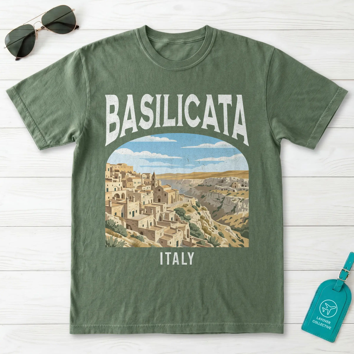 Basilicata Italy Vintage Travel Poster T-Shirt