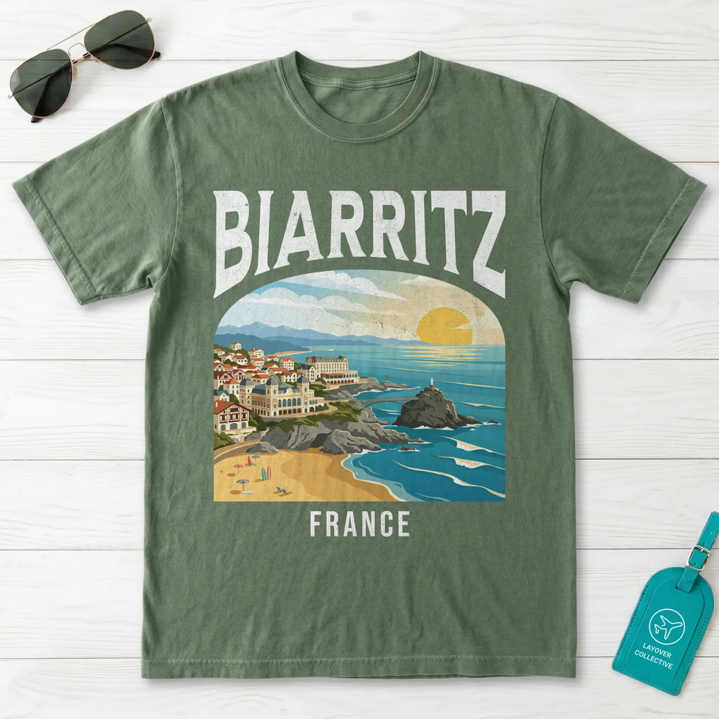 Biarritz France Vintage Travel Poster T-Shirt