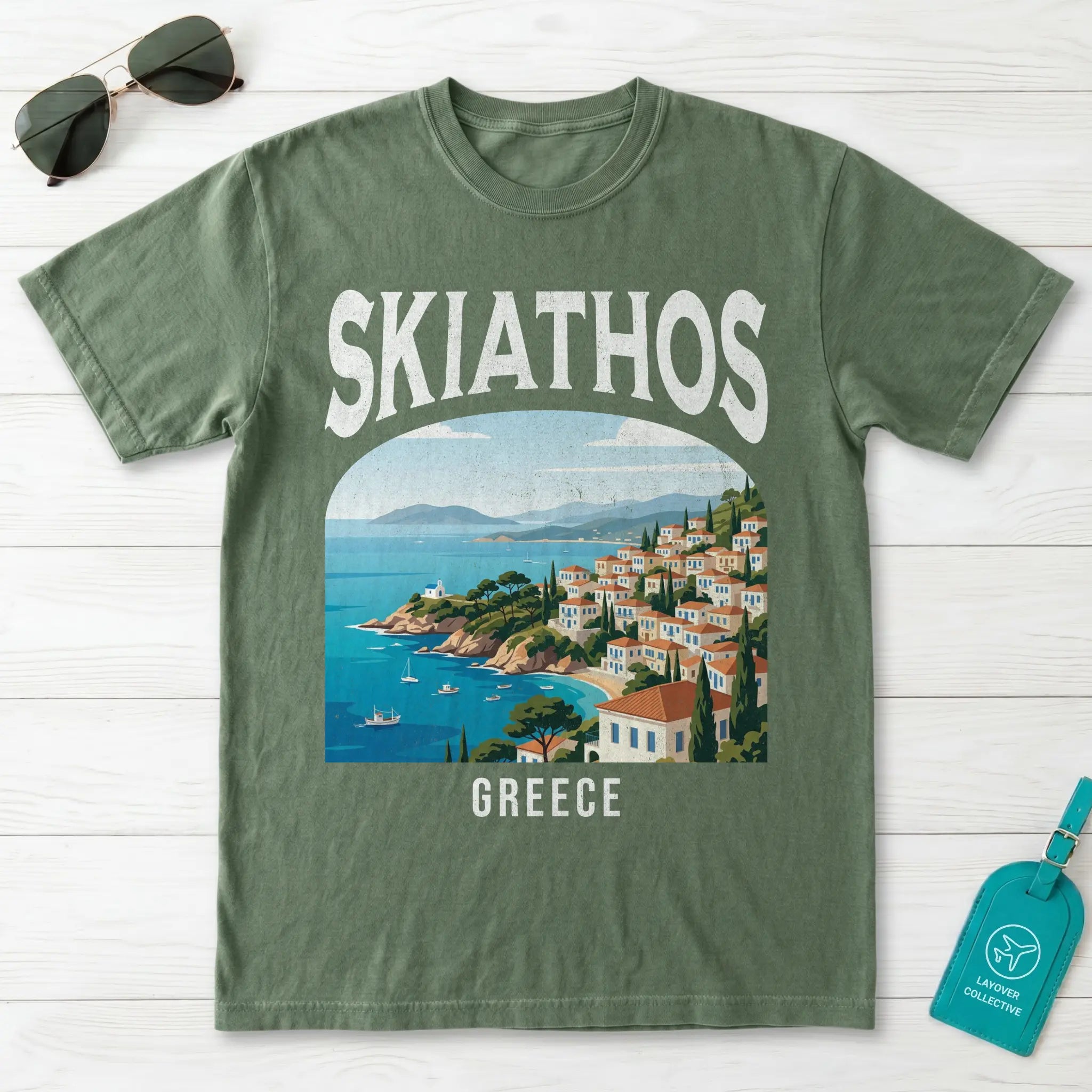 Skiathos Greece Vintage Travel Poster T-Shirt
