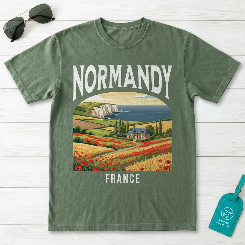Normandy France Vintage Travel Poster T-Shirt