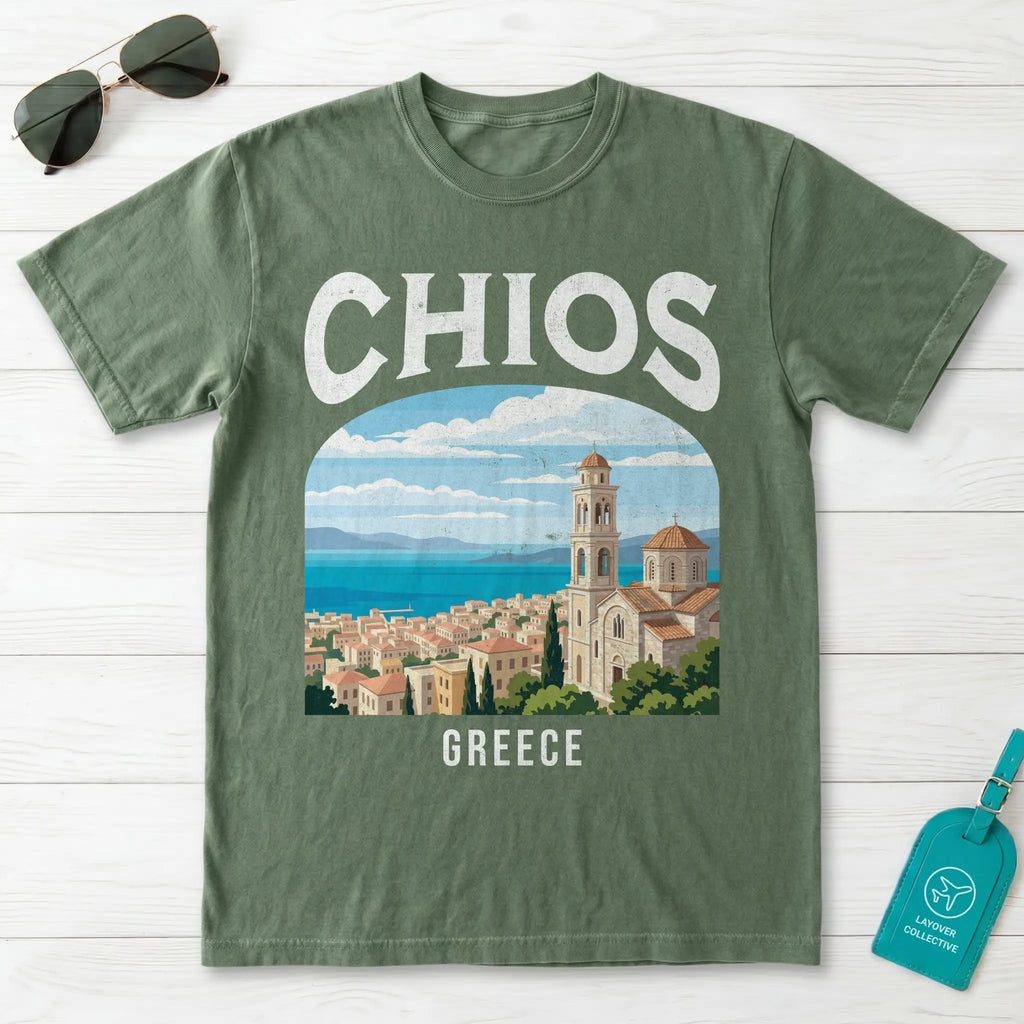 Chios Greece Vintage Travel Poster T-Shirt