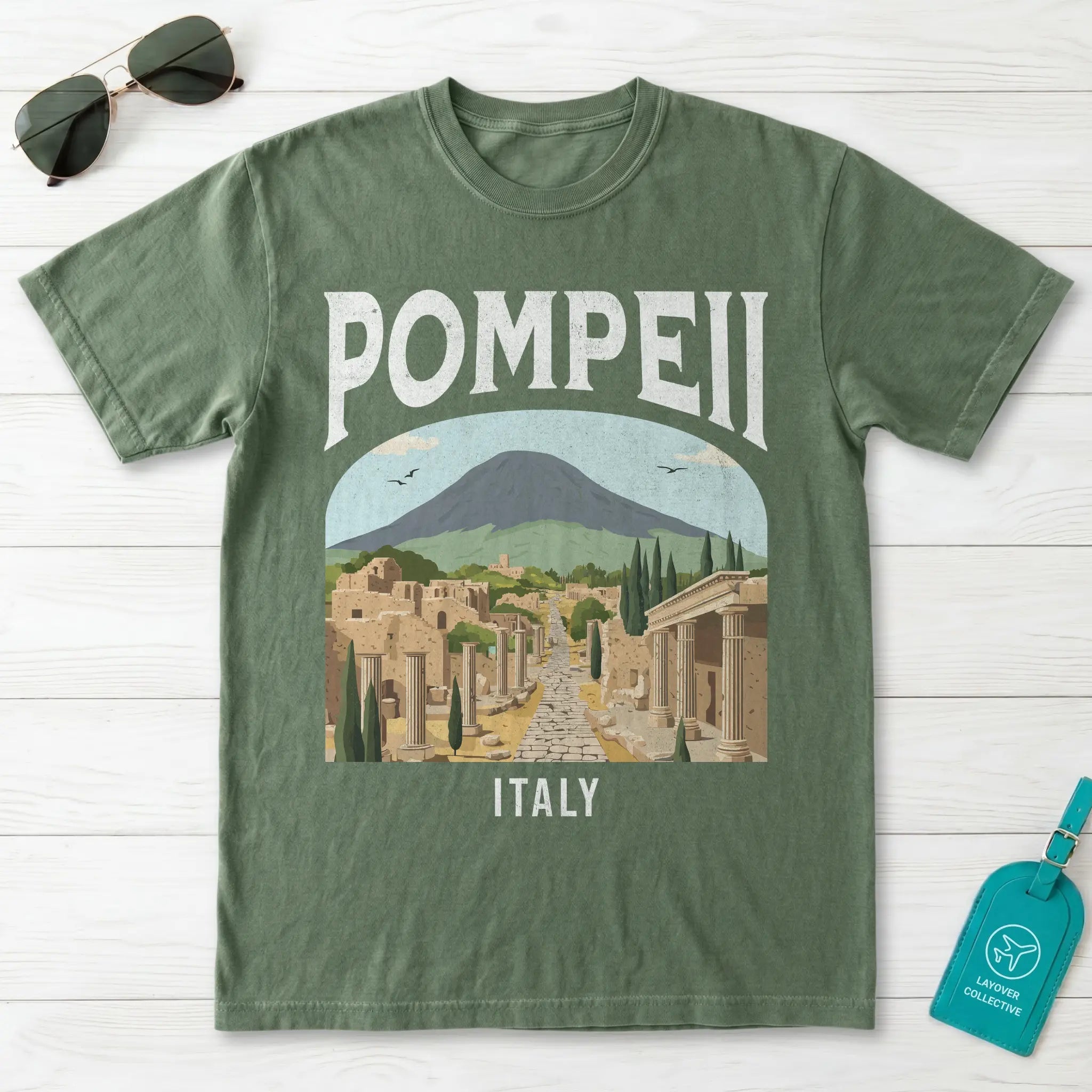 Pompeii Italy Vintage Travel Poster T-Shirt