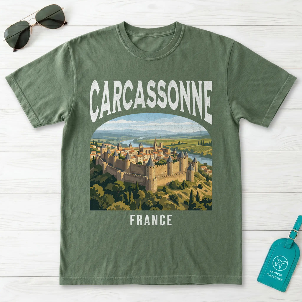 Carcassonne France Vintage Travel Poster T-Shirt