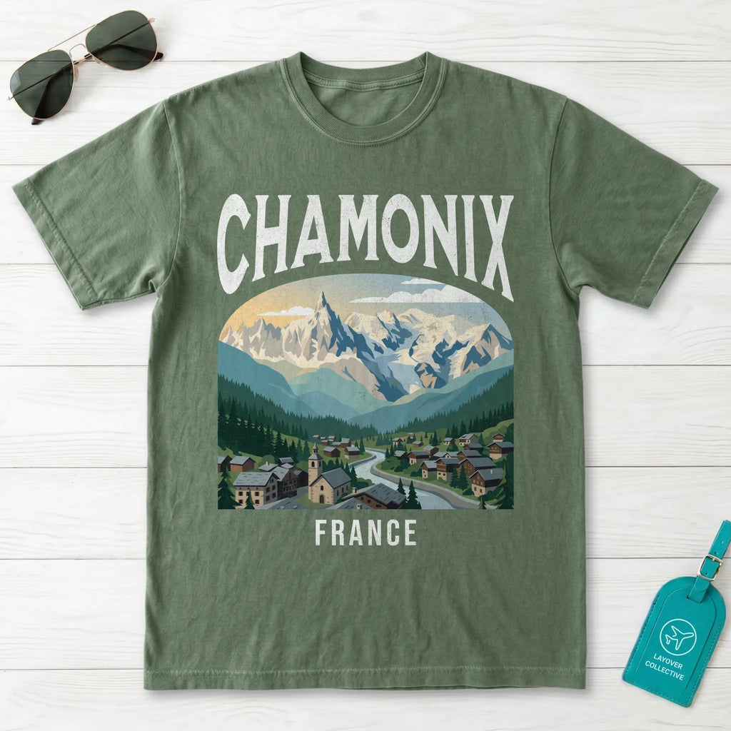 Chamonix France Vintage Travel Poster T-Shirt