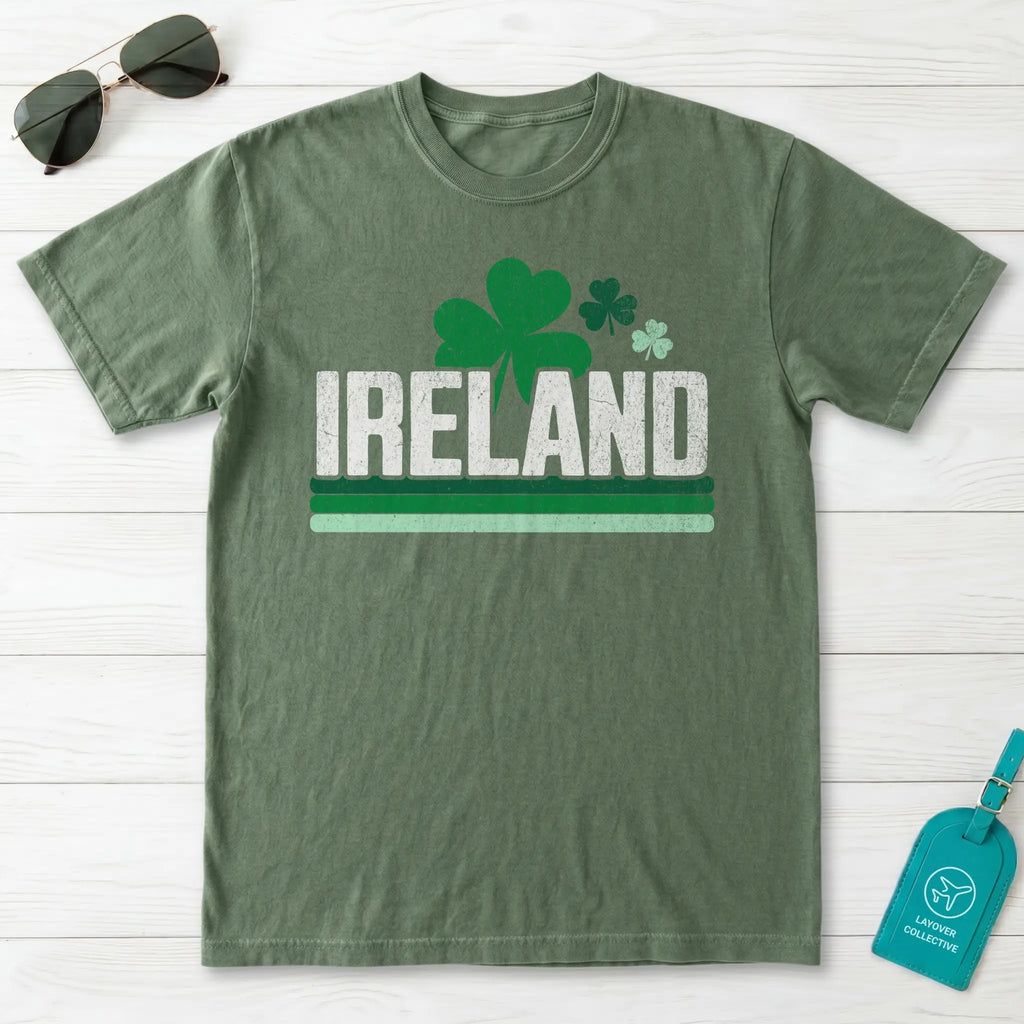 Ireland Retro Shamrock Stripe T-Shirt