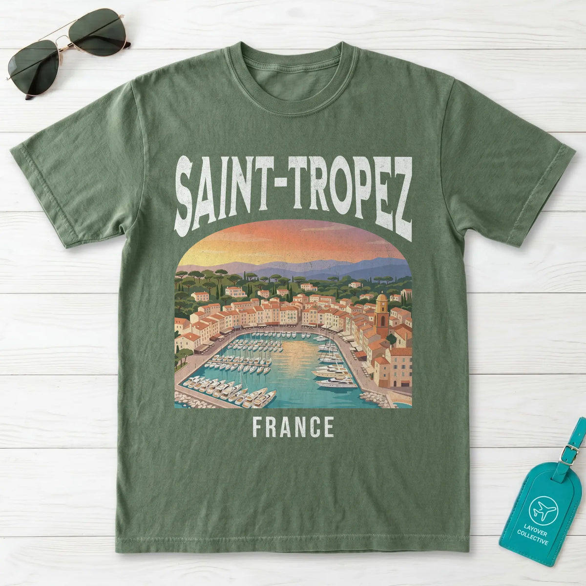 Saint Tropez France Vintage Travel Poster T-Shirt