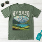 New Zealand Vintage Travel Poster T-Shirt