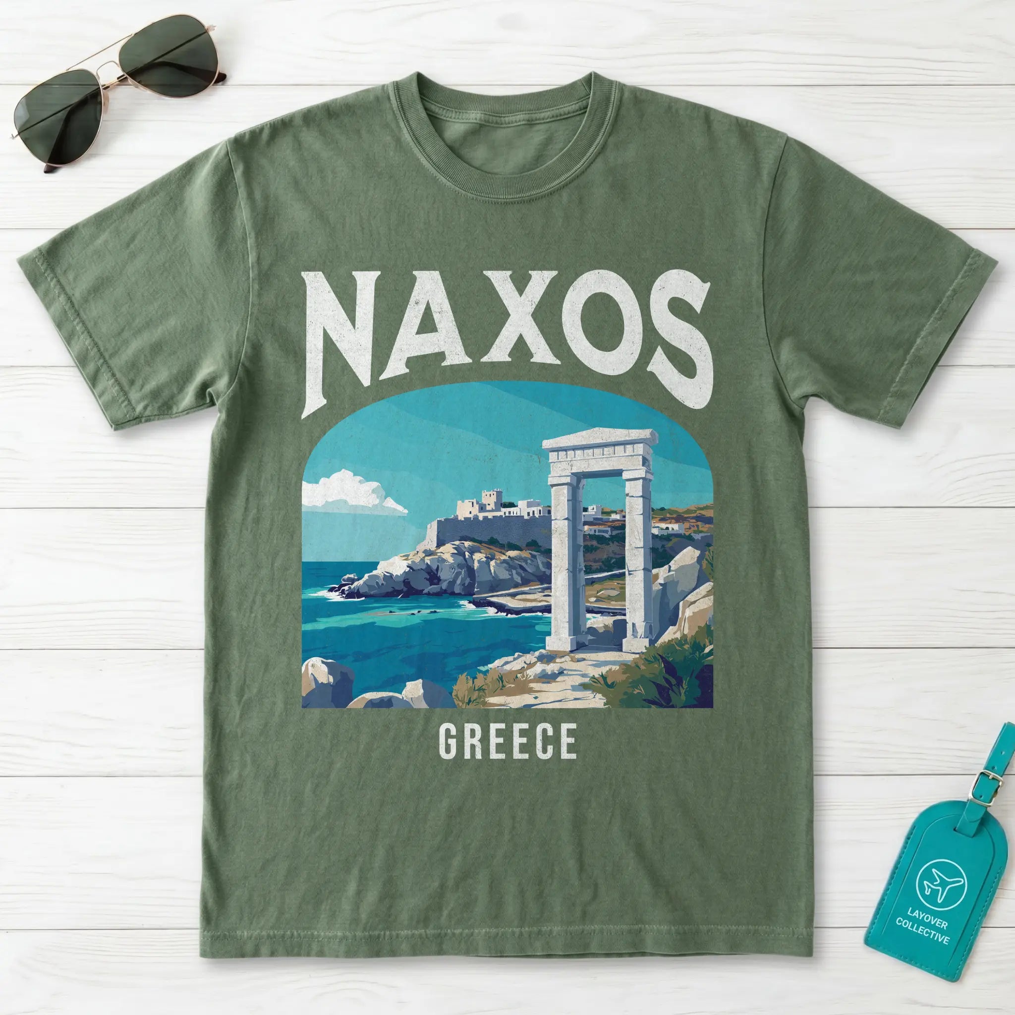 Naxos Greece Vintage Travel Poster T-Shirt
