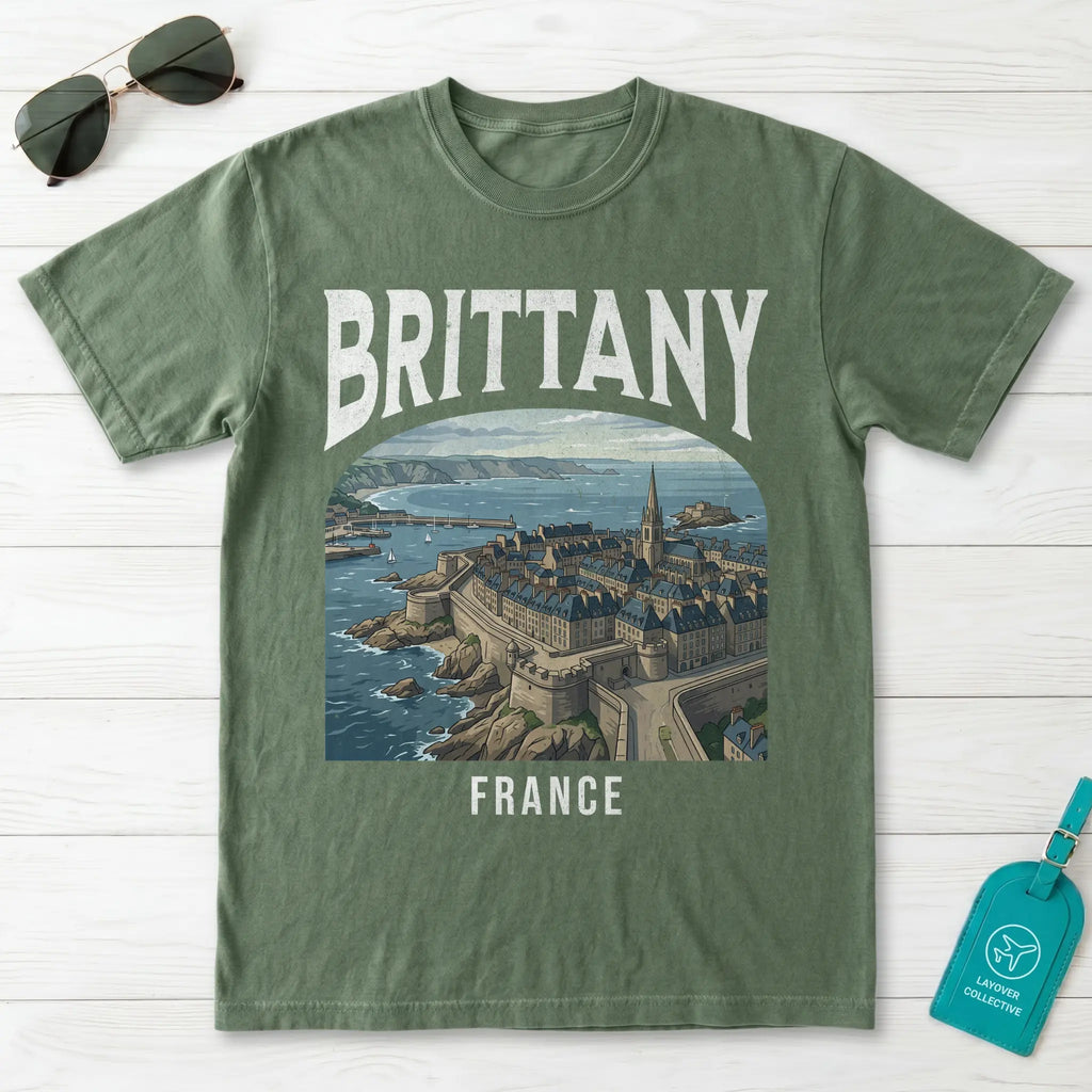 Brittany France Vintage Travel Poster T-Shirt