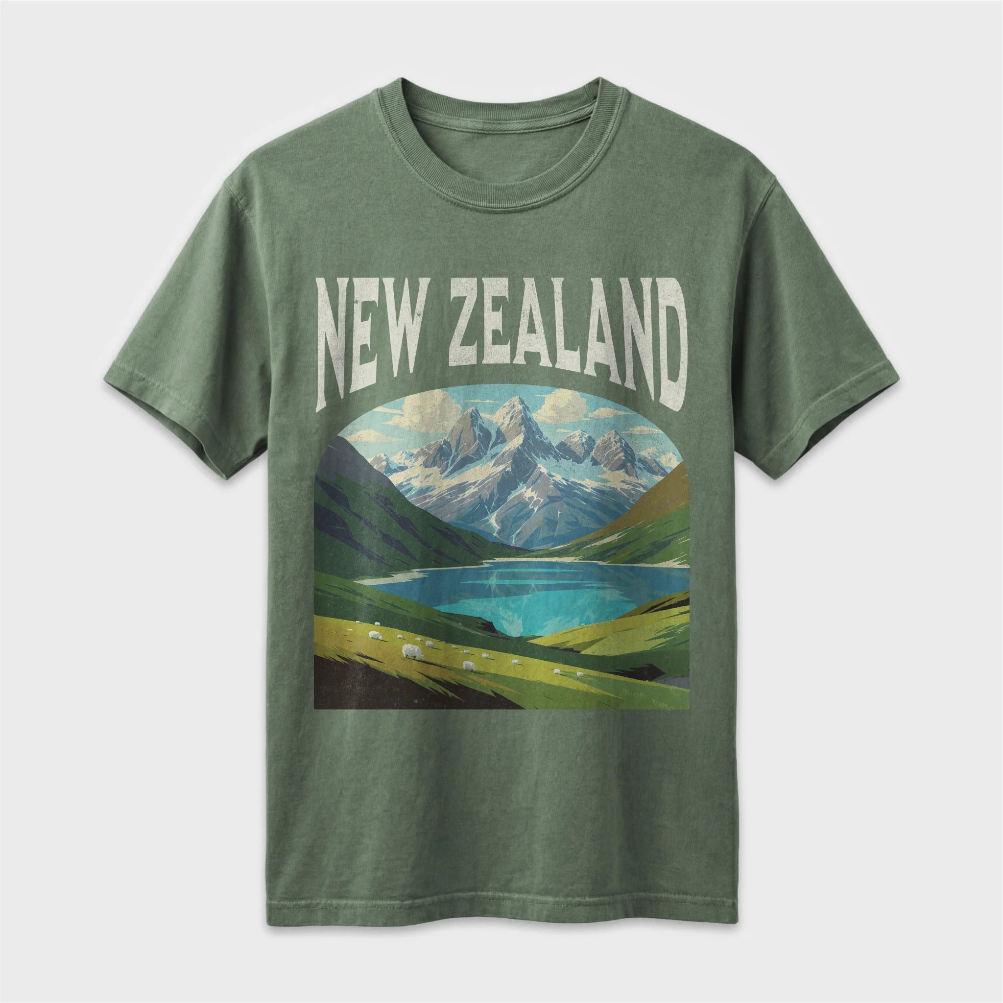 New Zealand Vintage Travel Poster T-Shirt
