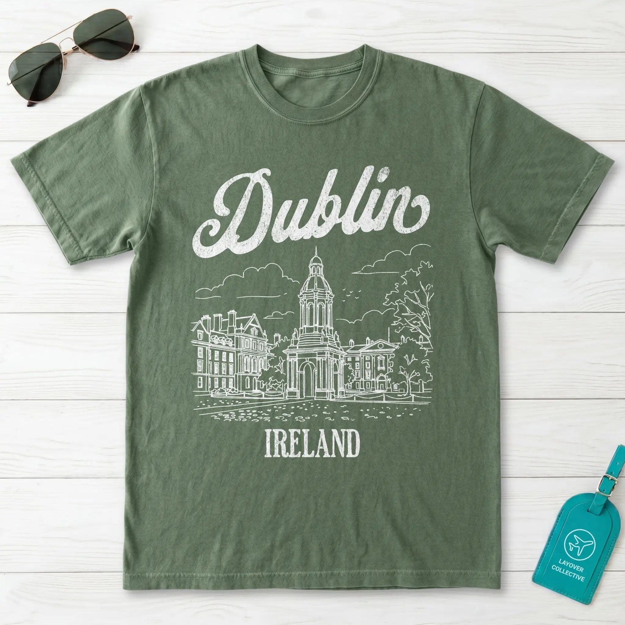 Dublin Ireland Line Art T-Shirt