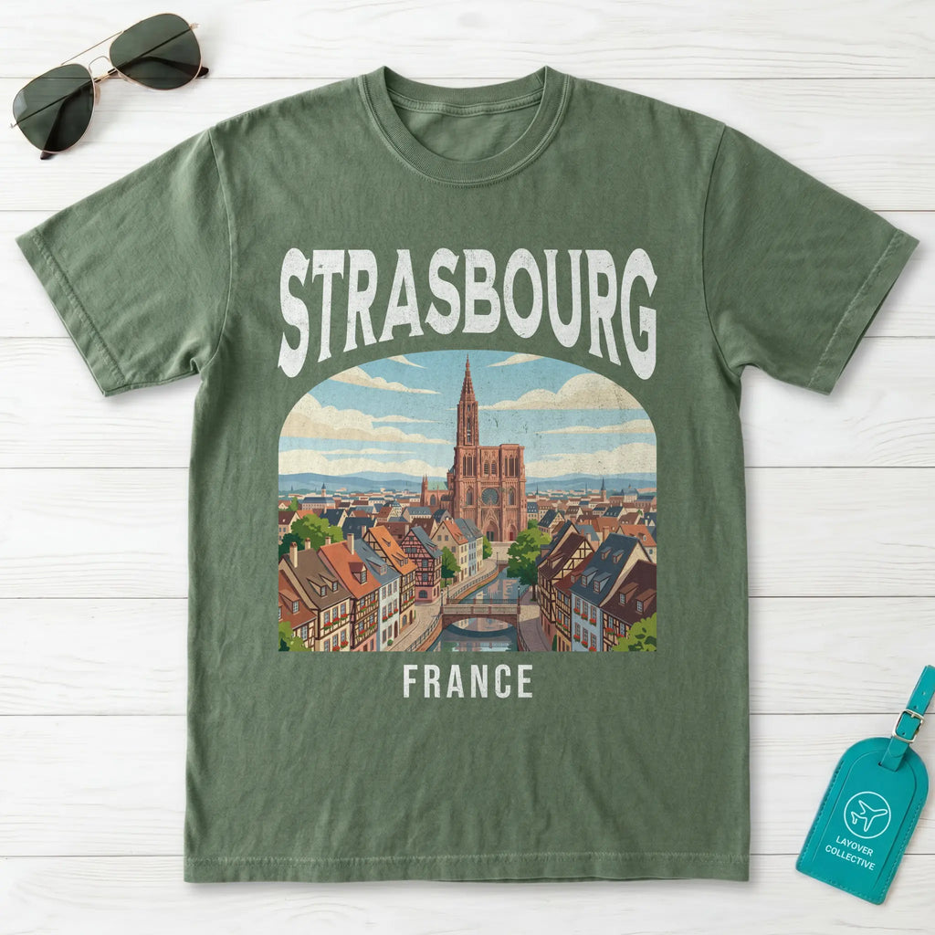 Strasbourg France Vintage Travel Poster T-Shirt